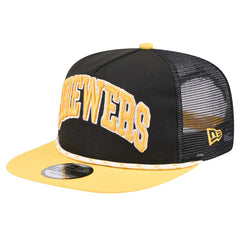 Milwaukee Brewers Throwback Meshback Golfer Hat Black