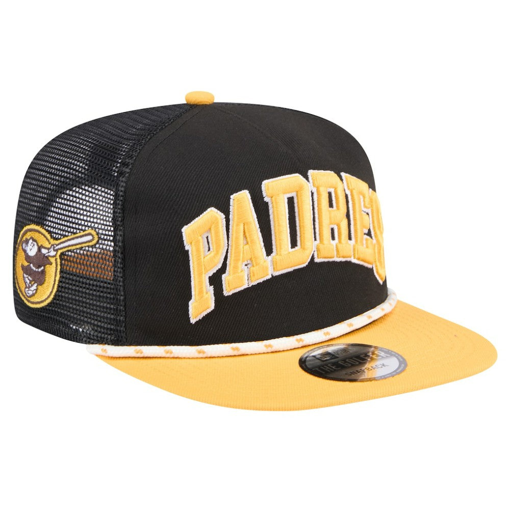 San Diego Padres Throwback Meshback Golfer Hat Black