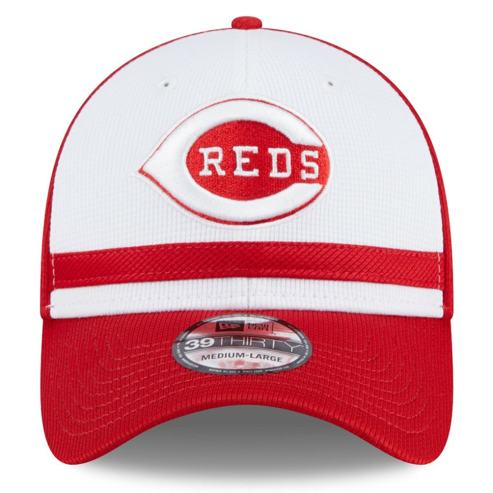 Cincinnati Reds 2025 Batting Practice 39THIRTY Flex Hat White
