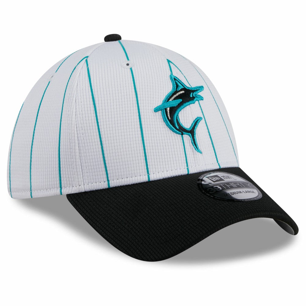 Miami Marlins 2025 Batting Practice 39THIRTY Flex Hat White