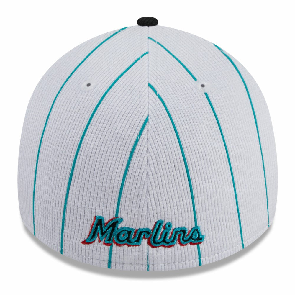 Miami Marlins 2025 Batting Practice 39THIRTY Flex Hat White