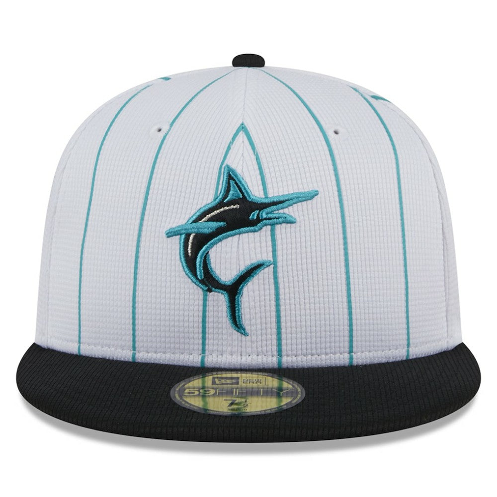 Miami Marlins 2025 Batting Practice 59FIFTY Fitted Hat White