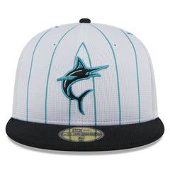 Miami Marlins 2025 Batting Practice 59FIFTY Fitted Hat White