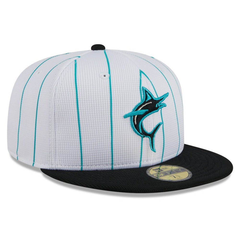 Miami Marlins 2025 Batting Practice 59FIFTY Fitted Hat White