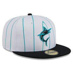 Miami Marlins 2025 Batting Practice 59FIFTY Fitted Hat White