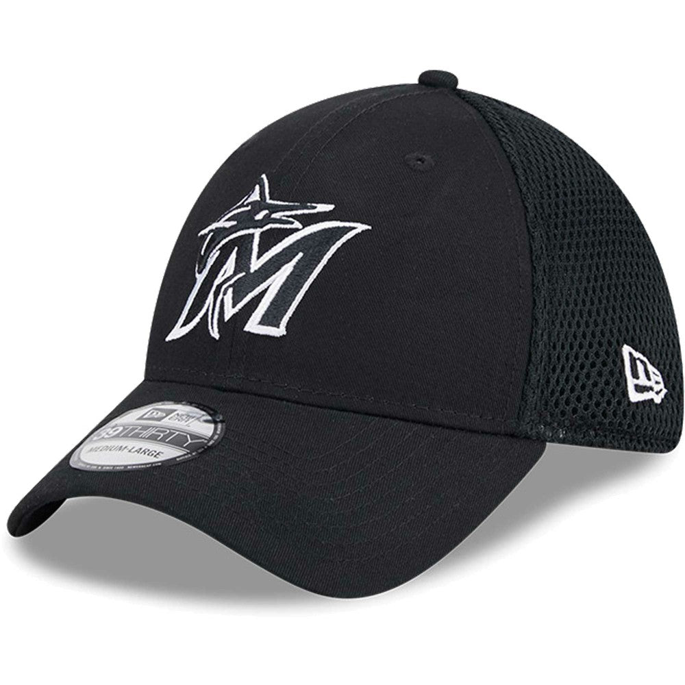 Miami Marlins Neo 39THIRTY Flex Hat Black/White