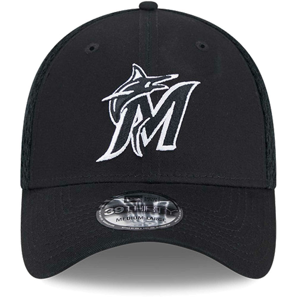 Miami Marlins Neo 39THIRTY Flex Hat Black/White