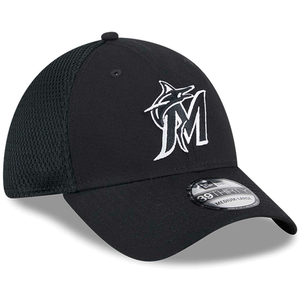 Miami Marlins Neo 39THIRTY Flex Hat Black/White