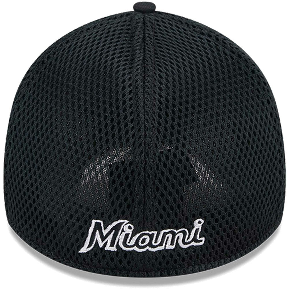 Miami Marlins Neo 39THIRTY Flex Hat Black/White
