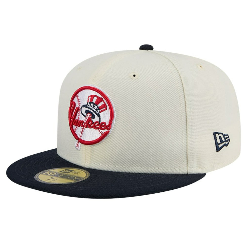 New York Yankees Top Hat Chrome 59FIFTY Fitted Hat Cream