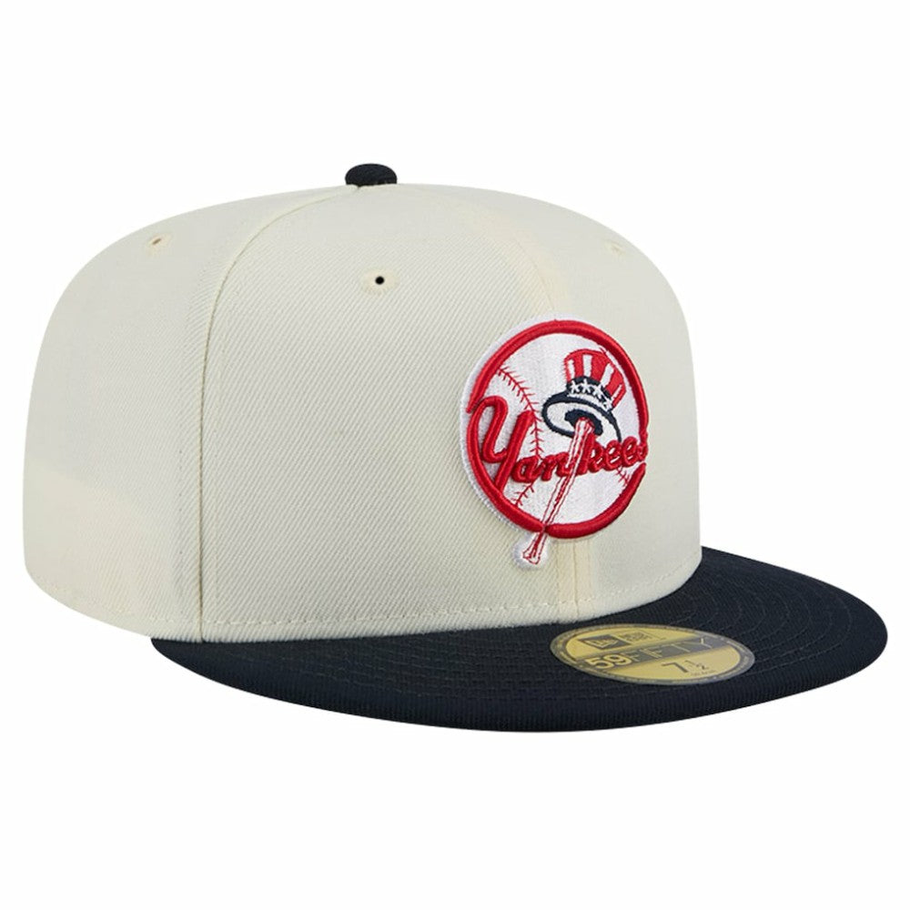 New York Yankees Top Hat Chrome 59FIFTY Fitted Hat Cream
