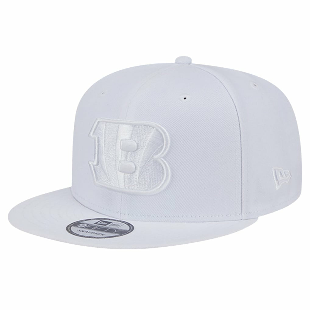 Cincinnati Bengals New Era Main White on White 9FIFTY Snapback Hat outlet