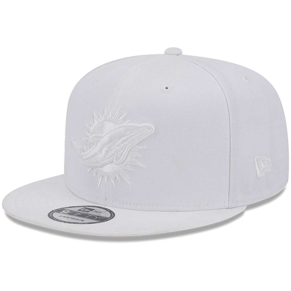 Miami Dolphins New Era Main White on White 9FIFTY Snapback Hat on sale