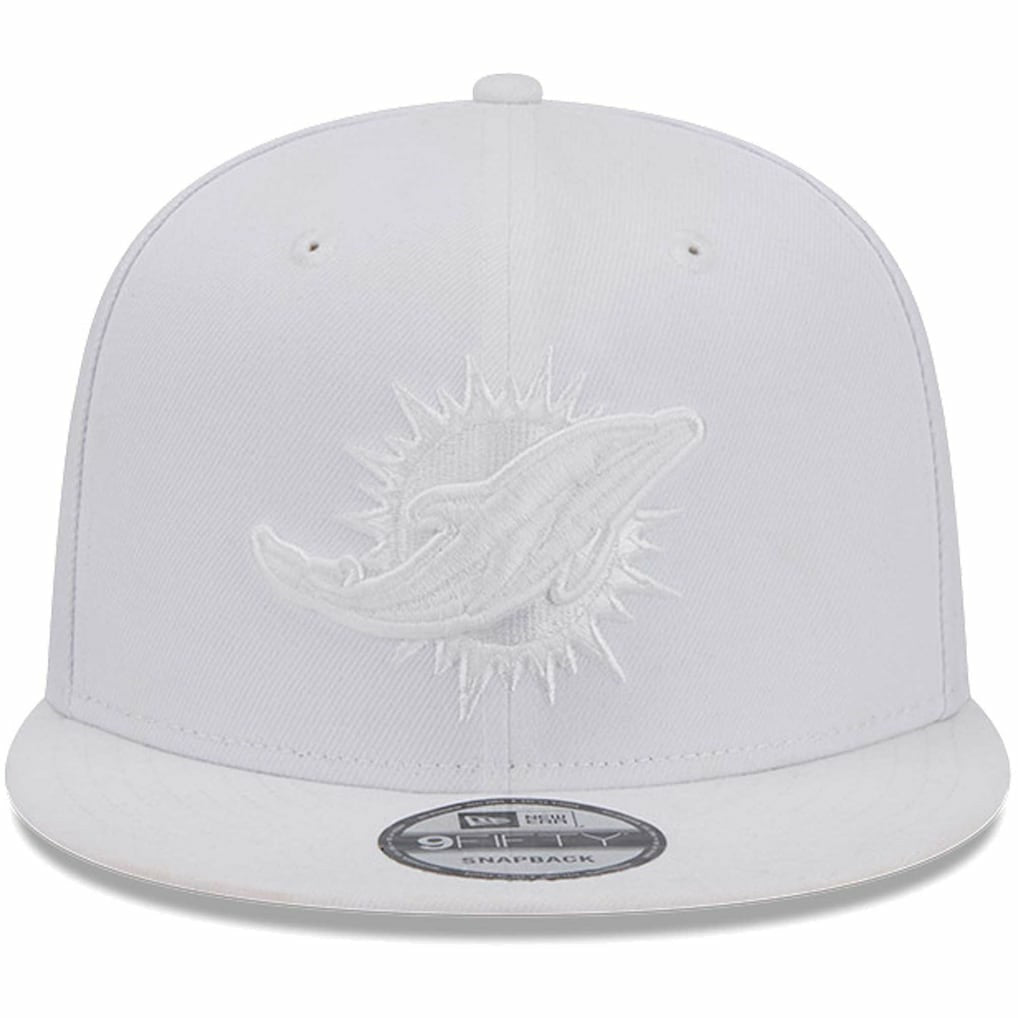 Miami Dolphins New Era Main White on White 9FIFTY Snapback Hat on sale