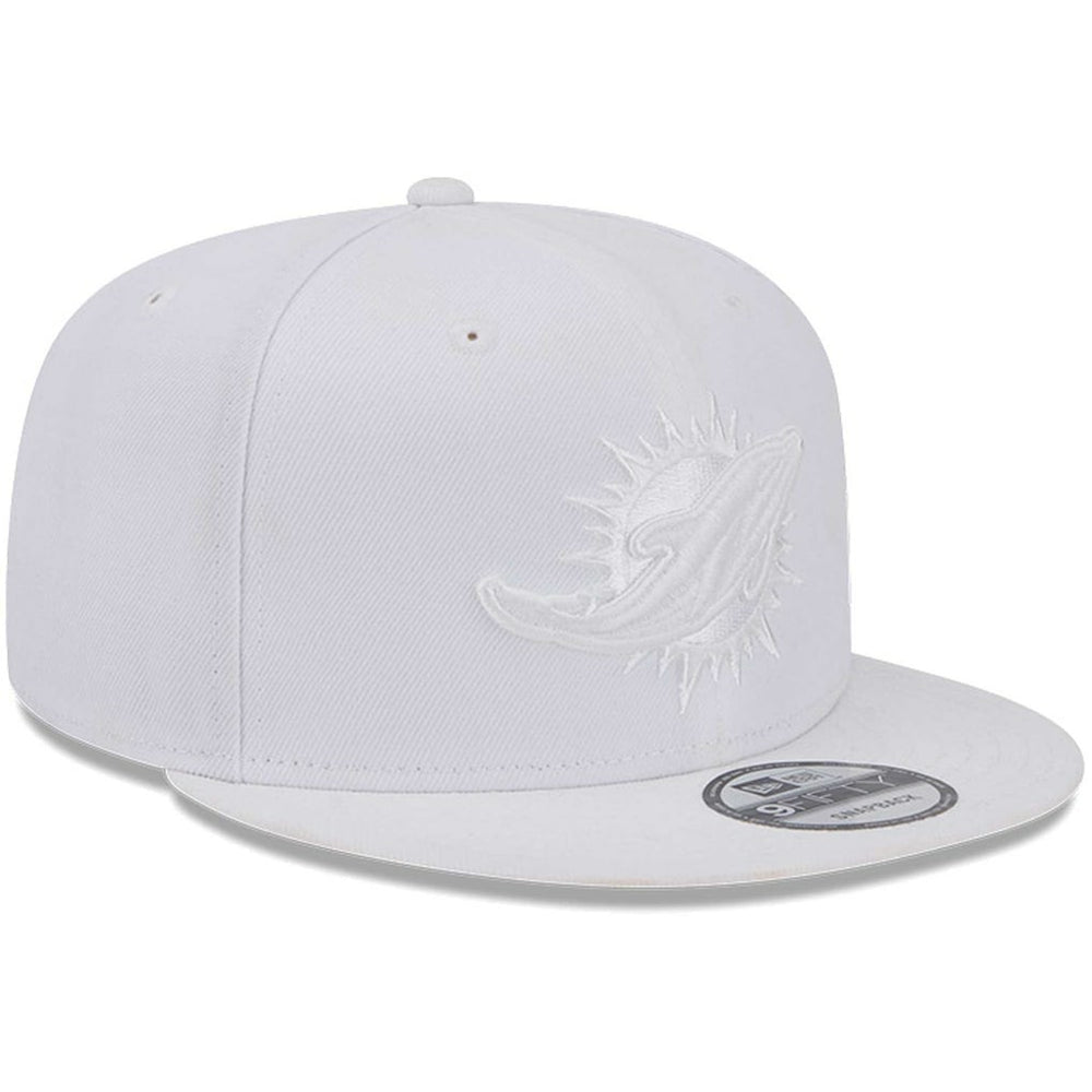 Miami Dolphins New Era Main White on White 9FIFTY Snapback Hat on sale