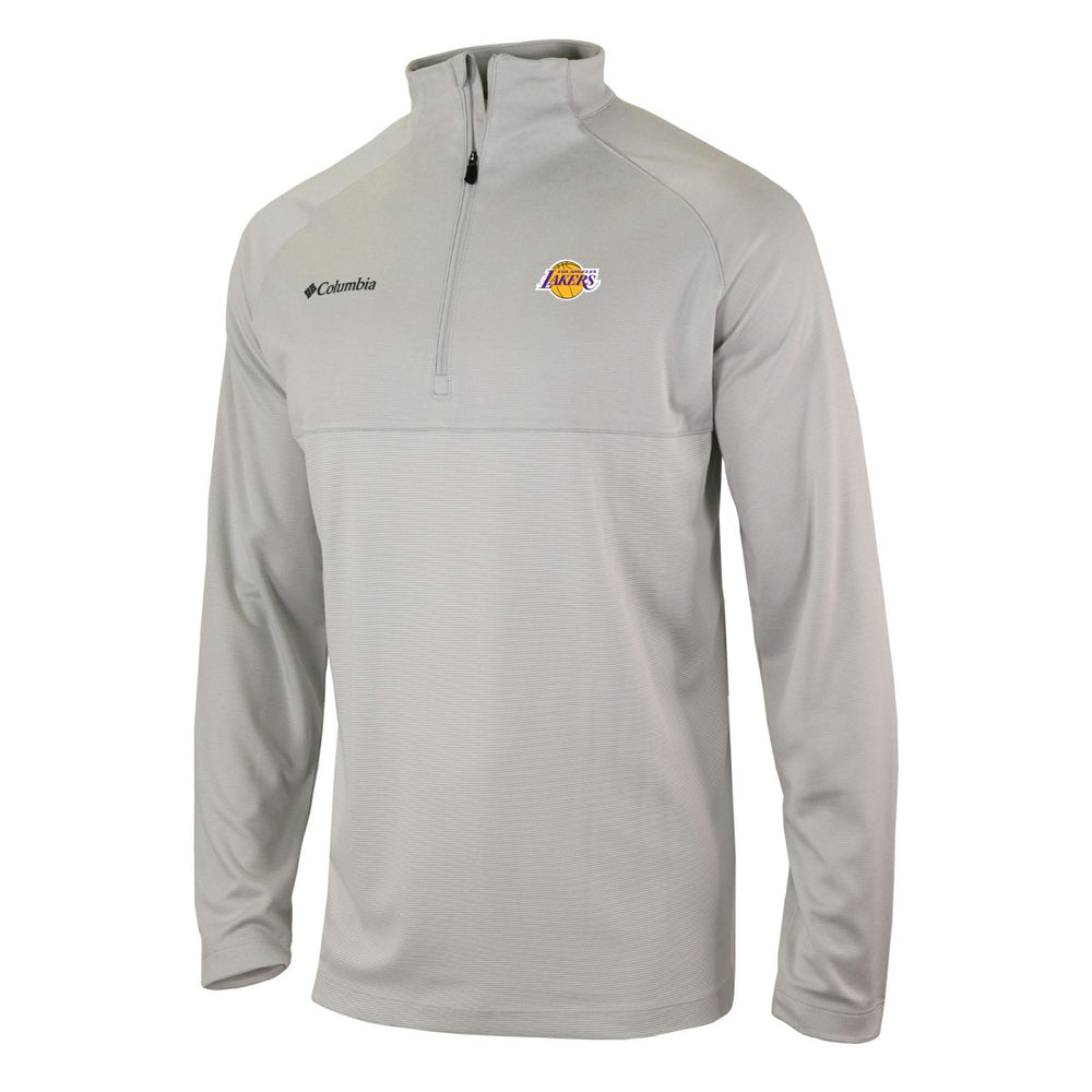 Los Angeles Lakers Omni-Wick Rockin' It Quarter-Zip Pullover Top - Heather Gray discount