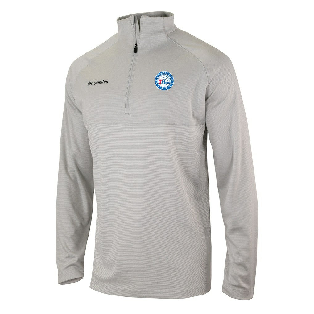 Philadelphia 76ers Omni-Wick Rockin' It Quarter-Zip Pullover Top - Heather Gray for sale