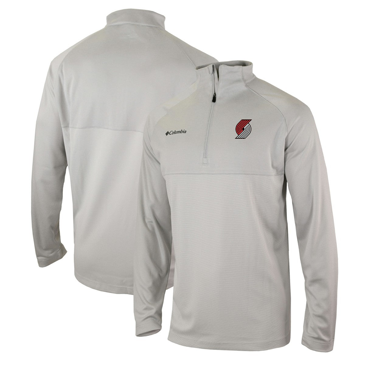 Portland Trail Blazers Omni-Wick Rockin' It Quarter-Zip Pullover Top - Heather Gray shop