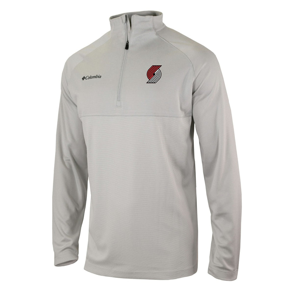 Portland Trail Blazers Omni-Wick Rockin' It Quarter-Zip Pullover Top - Heather Gray shop