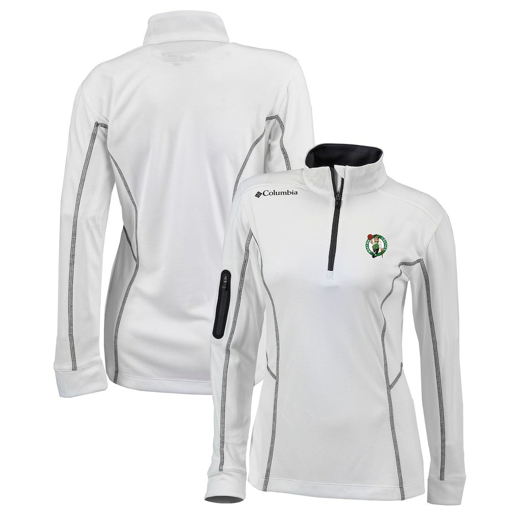 Boston Celtics Women's Omni-Wick Shotgun Quarter-Zip Pullover Top - White on sale
