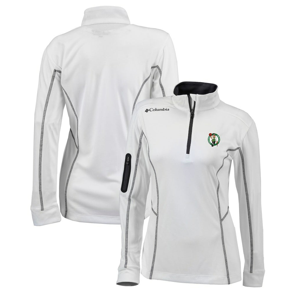 Boston Celtics Women's Omni-Wick Shotgun Quarter-Zip Pullover Top - White on sale