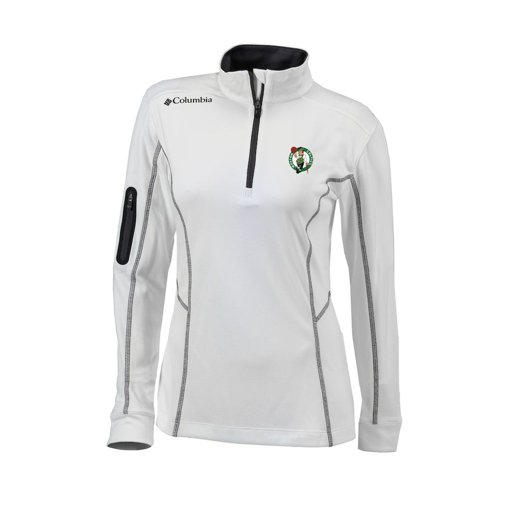 Boston Celtics Women's Omni-Wick Shotgun Quarter-Zip Pullover Top - White on sale