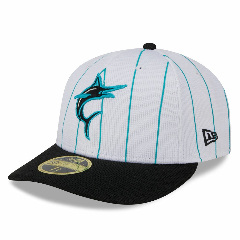 Miami Marlins 2025 Batting Practice Low Profile 59FIFTY Fitted Hat White