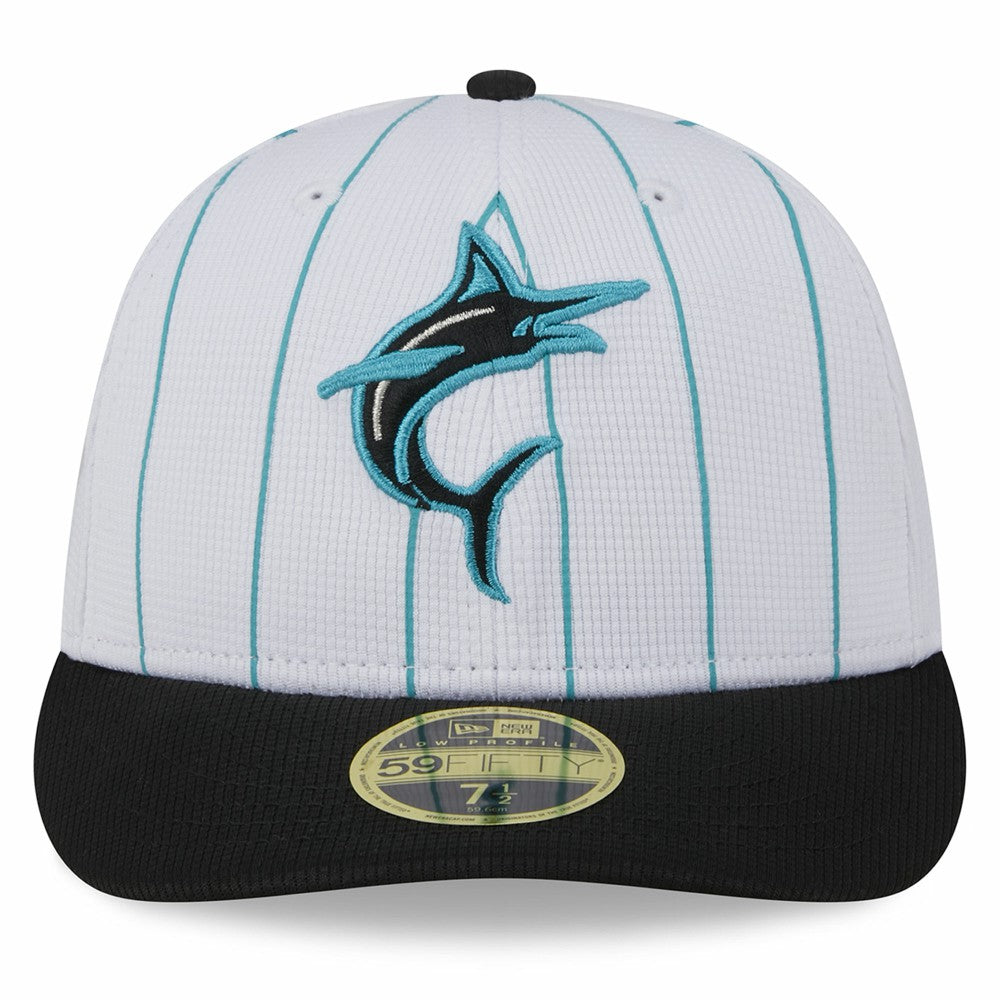 Miami Marlins 2025 Batting Practice Low Profile 59FIFTY Fitted Hat White
