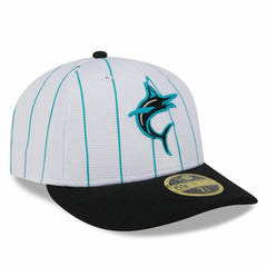Miami Marlins 2025 Batting Practice Low Profile 59FIFTY Fitted Hat White