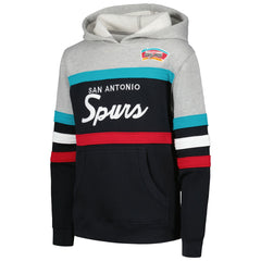 San Antonio Spurs Youth Hardwood Classics Head Coach Pullover Hoodie - Black/Heather Gray cheap