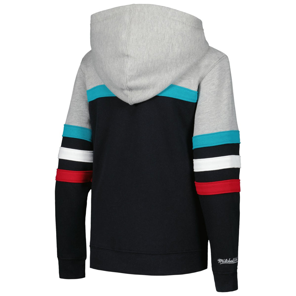 San Antonio Spurs Youth Hardwood Classics Head Coach Pullover Hoodie - Black/Heather Gray cheap