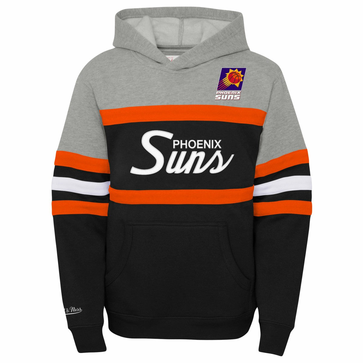 Phoenix Suns Youth Hardwood Classics Head Coach Pullover Hoodie - Black/Heather Gray outlet