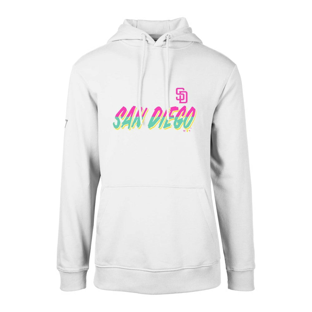 San Diego Padres Levelwear City Connect Podium Core Logo Pullover Hoodie White