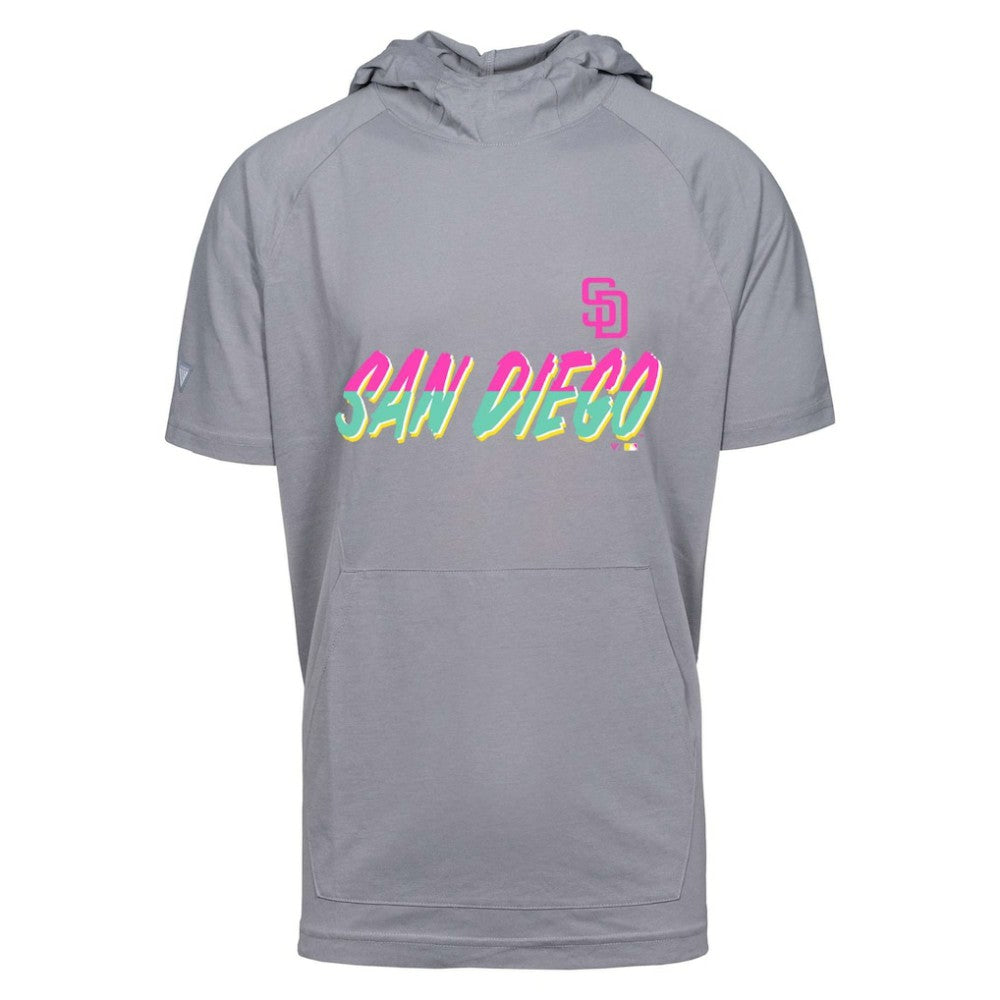 San Diego Padres Levelwear City Connect Phase Core Logo Short Sleeve Hoodie Gray