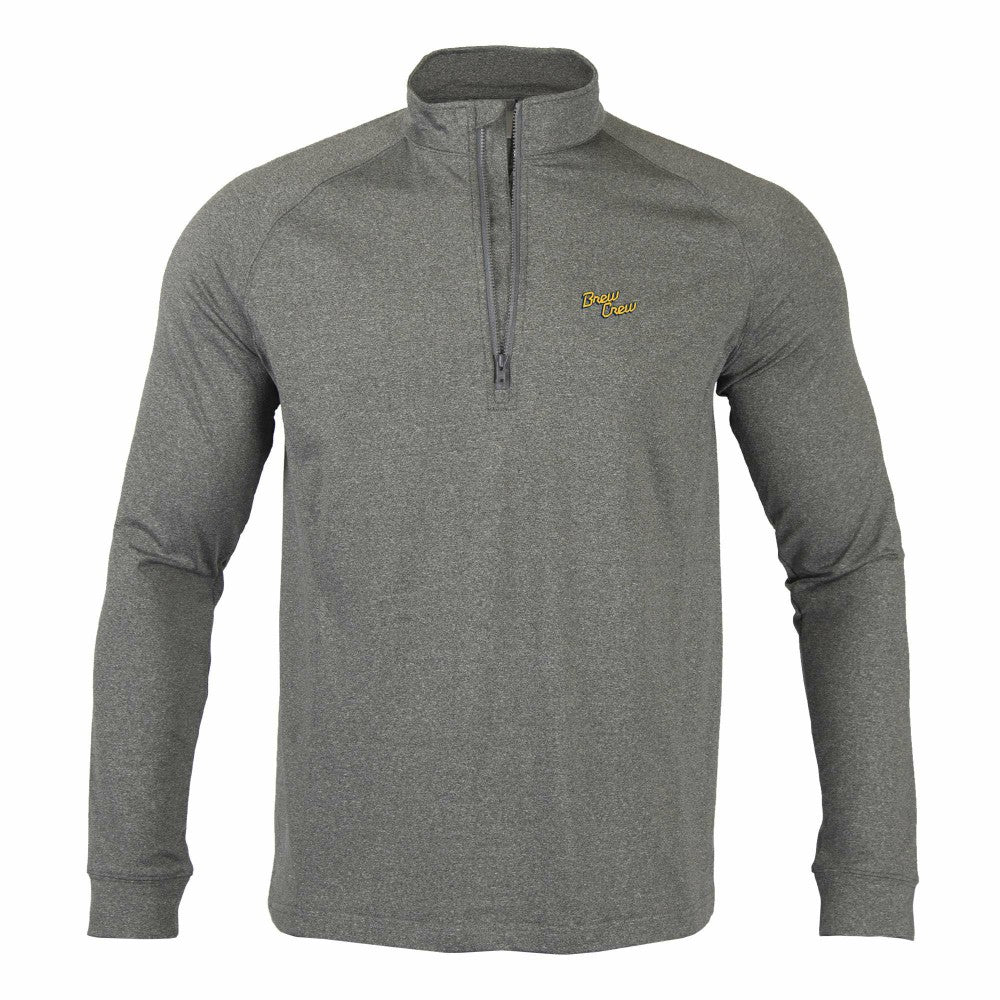 Milwaukee Brewers Levelwear City Connect Calibre Insignia Core Quarter-Zip Pullover Top Heather Charcoal