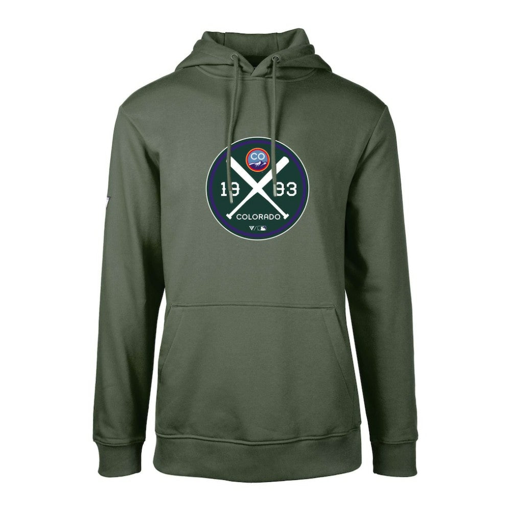Colorado Rockies Levelwear City Connect Podium Strike Pullover Hoodie Forest Green