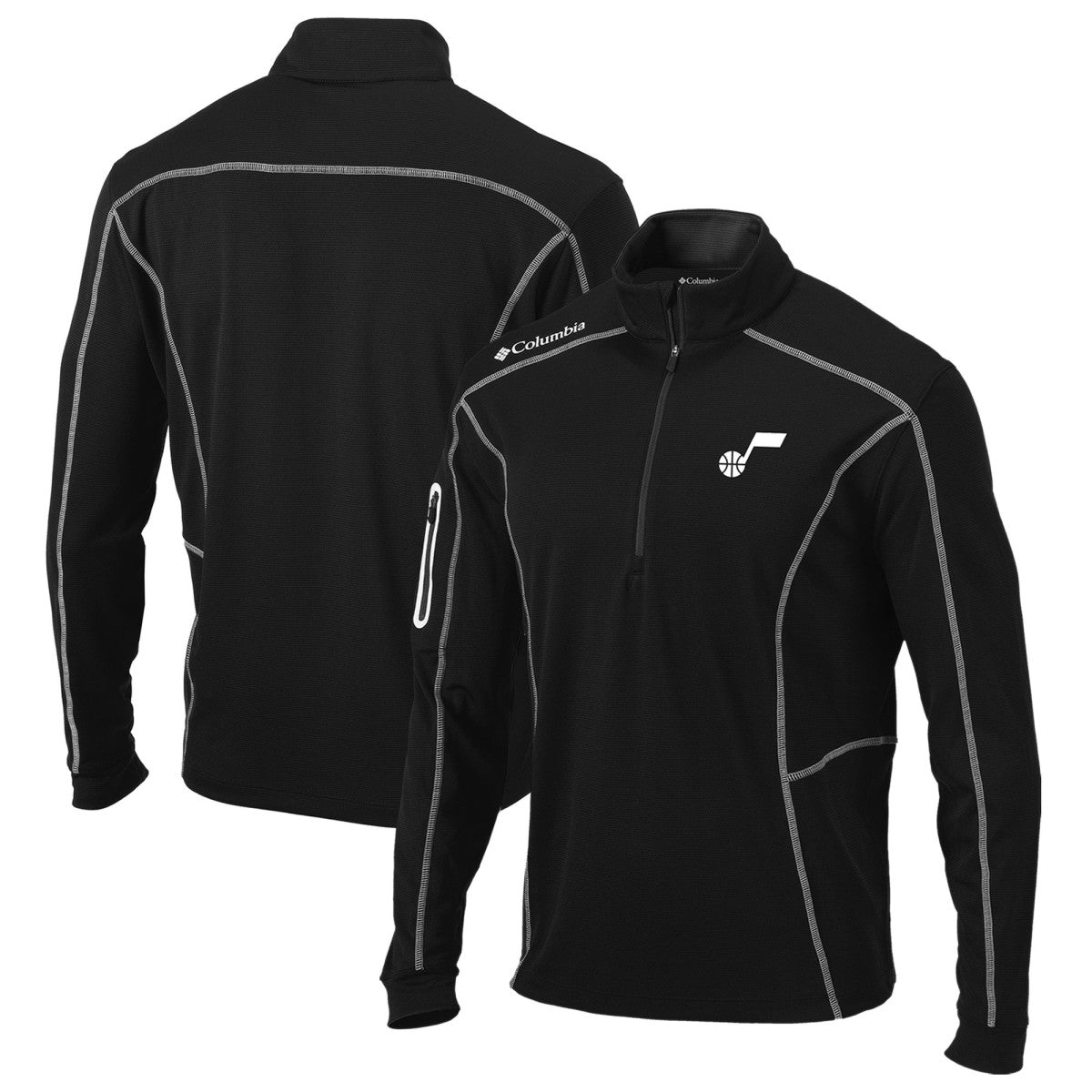 Utah Jazz Omni-Wick Shotgun Quarter-Zip Pullover Top - Black shop