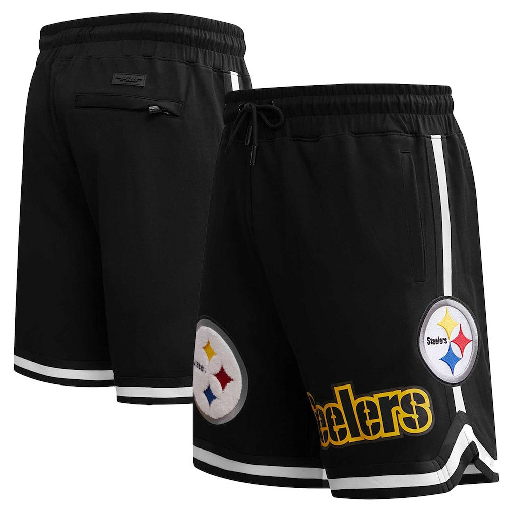 Pittsburgh Steelers Pro Standard Classic Chenille Shorts - Black sale