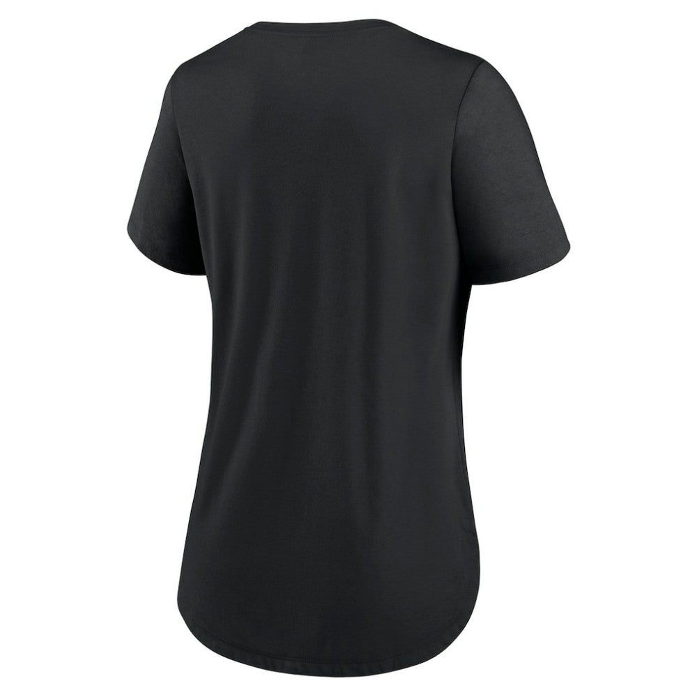 Tampa Bay Rays Women's Big Swoosh Tri-Blend Scoop Neck T-Shirt Black
