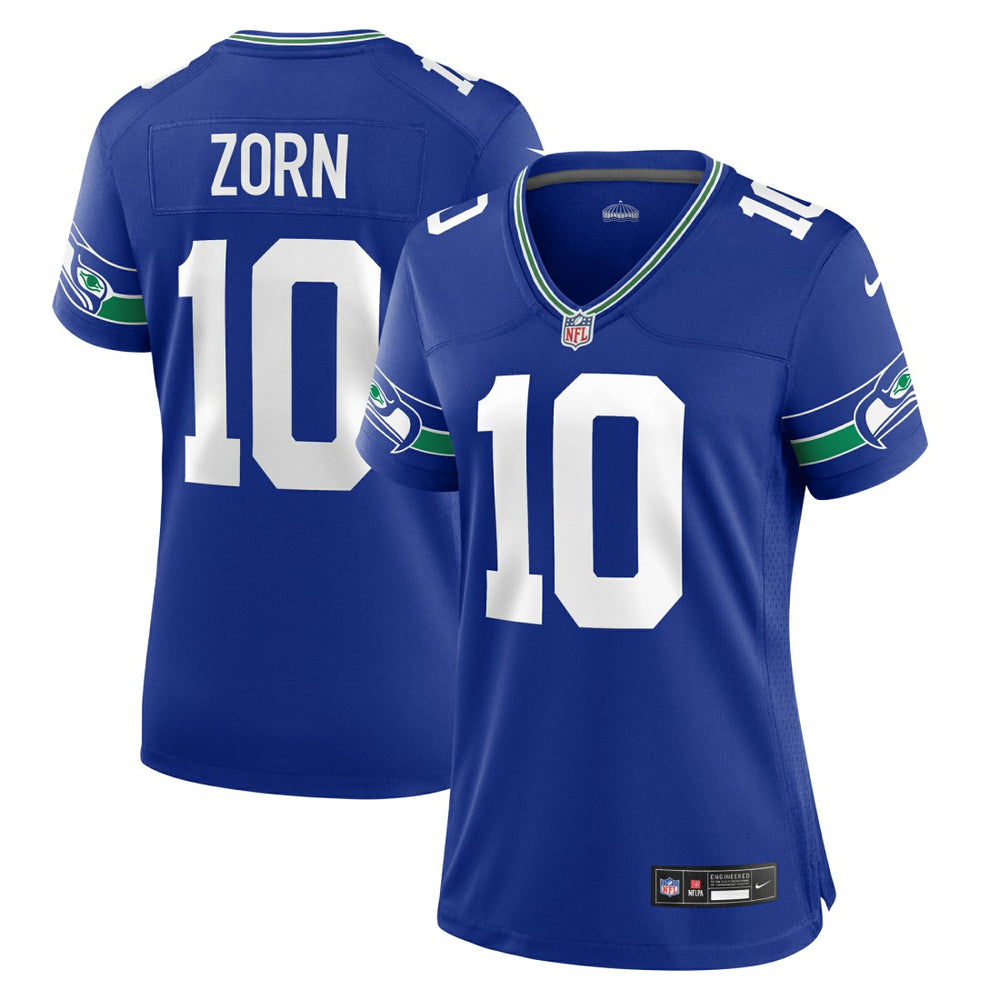 Jim Zorn Seattle Seahawks Women's Throwback Retired Player Game Jersey - Royal sale