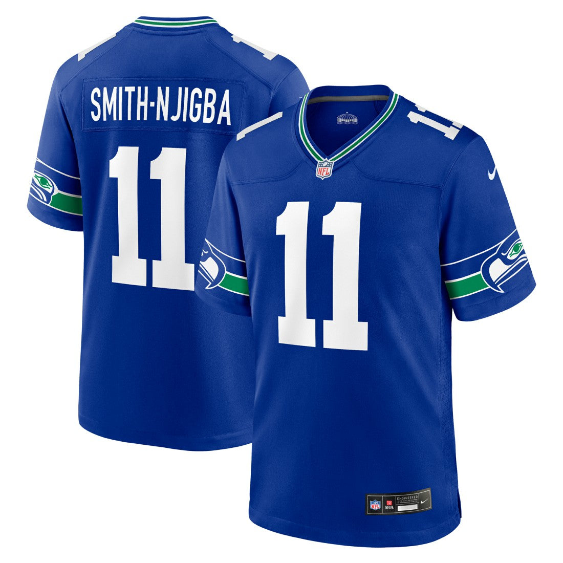 Jaxon Smith-Njigba Seattle Seahawks Throwback Player Game Jersey - Royal on sale