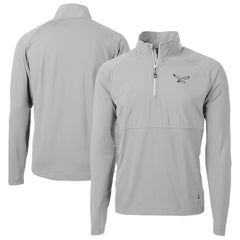 Philadelphia Eagles Cutter & Buck Adapt Eco Knit Hybrid Recycled Quarter-Zip Pullover Jacket - Silver sale