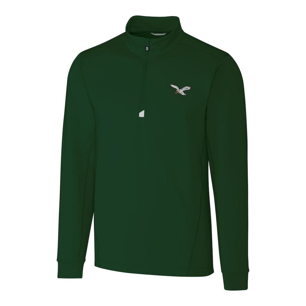 Philadelphia Eagles Cutter & Buck Traverse Stretch Quarter-Zip Pullover - Hunter Green for sale