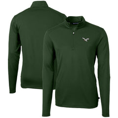 Philadelphia Eagles Cutter & Buck Virtue Eco Pique Recycled Quarter-Zip Pullover - Hunter Green on sale