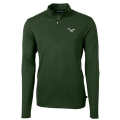 Philadelphia Eagles Cutter & Buck Virtue Eco Pique Recycled Quarter-Zip Pullover - Hunter Green on sale