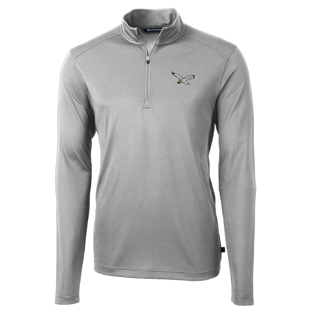 Philadelphia Eagles Cutter & Buck Virtue Eco Pique Recycled Quarter-Zip Pullover - Silver sale