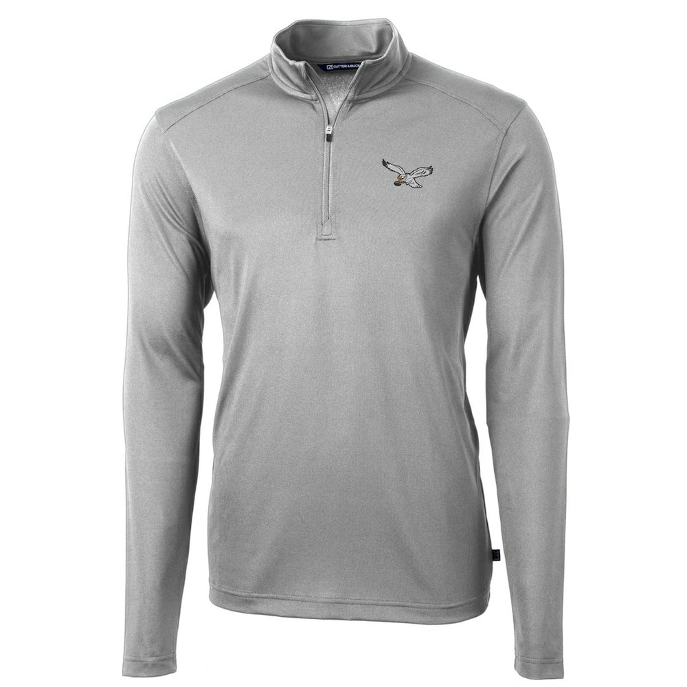 Philadelphia Eagles Cutter & Buck Virtue Eco Pique Recycled Quarter-Zip Pullover - Silver sale