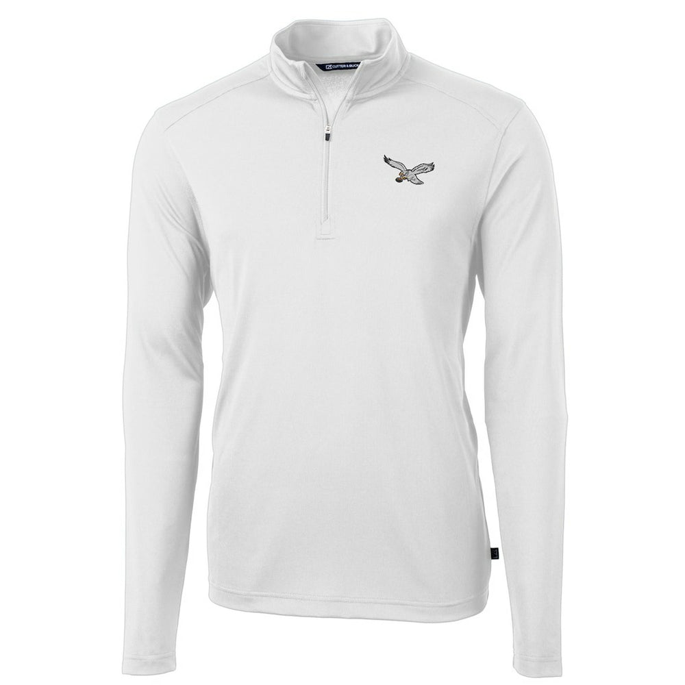 Philadelphia Eagles Cutter & Buck Virtue Eco Pique Recycled Quarter-Zip Pullover - White outlet