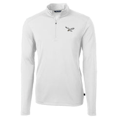 Philadelphia Eagles Cutter & Buck Virtue Eco Pique Recycled Quarter-Zip Pullover - White outlet
