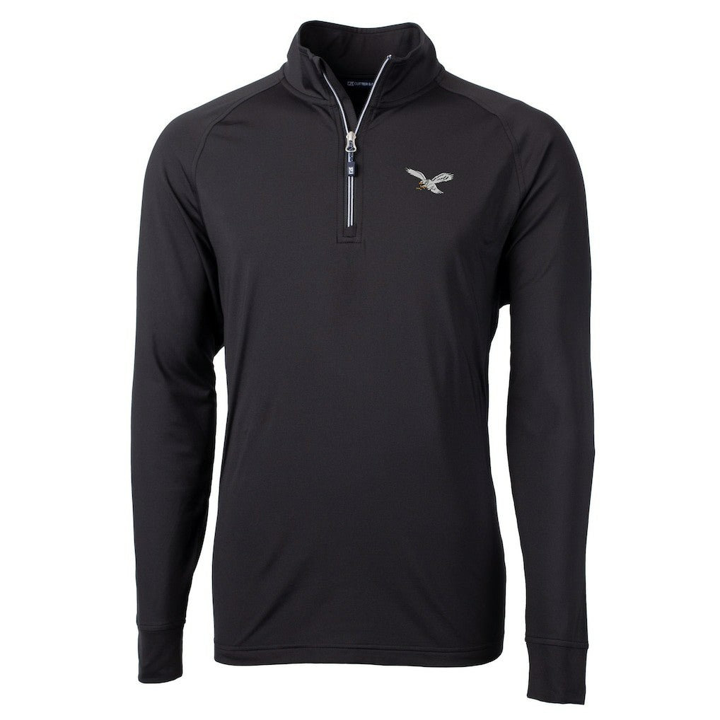 Philadelphia Eagles Cutter & Buck Eco Knit Stretch Recycled Quarter-Zip Pullover - Black online